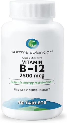 Miniatura 11 de Suplementos de energía Earth's Splendor, con vitamina B12, sin color ni sabor artificial, sin gluten, apoyo para el metabolismo energético