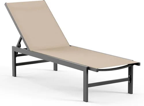 Vexwalx Sillón para exteriores para piscina, tumbonas de aluminio con sillón reclinable de 5 posiciones, silla de patio para patio trasero, junto a