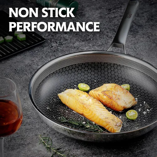 Miniatura 2 de Sartenes antiadherentes, sartenes híbridas de 10 pulgadas antiadherentes, utensilios de cocina sin PFOA, sartenes de acero inoxidable