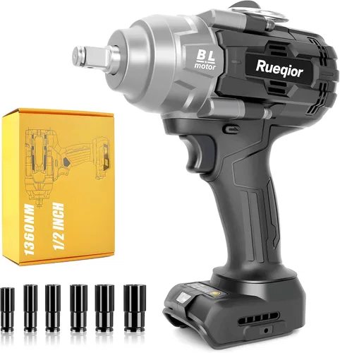 Miniatura 9 de Cordless Impact Wrench 1/2" Compatible with Makita 18V Battery, Impact Wrench 1000FT-LBS(1360N.m) High Torque Brushless Electric Impact Power Impact