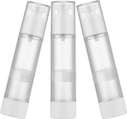 ericotry 3 botellas vacías sin aire con bomba pulverizadora, pulverizador de vacío de niebla fina, herramienta cosmética portátil recargable para