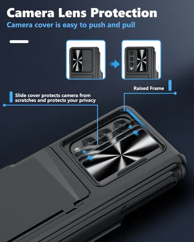 Miniatura 4 de Viaotaily Funda para Galaxy Z Fold 3 con Soporte para Bolígrafo, Funda Fold 3 con Protección de Bisagra y Protector de Pantalla, Funda con Soporte