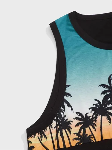 Miniatura 4 de Milumia Conjunto de dos piezas para hombre, camiseta sin mangas y pantalones cortos con cordón