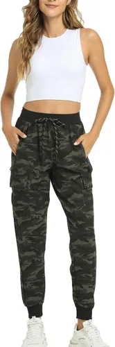 Miniatura 6 de Kcutteyg - Pantalones deportivos de cintura alta con bolsillos para mujer, pantalones deportivos suaves para descanso, correr y entrenamiento