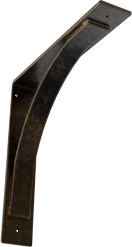 Miniatura 100 de Soporte de acero Morris de 3 pulgadas de ancho x 6 pulgadas de profundidad x 6 pulgadas de alto, latón envejecido