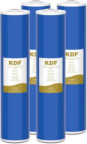 Miniatura 8 de SimPure Cartuchos de filtro de agua para toda la casa de 10 x 4.5 pulgadas, filtro de carbono y metal pesado GAC/KDF, para DB10C-2KDF, DB10P