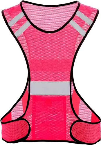 Miniatura 14 de TCCFCCT Chaleco reflectante para correr, equipo de correr de alta visibilidad con bolsillo grande
