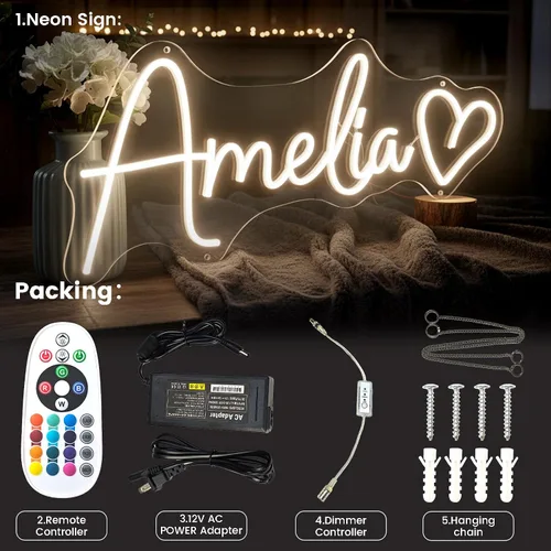 Miniatura 7 de Letreros de neón personalizados Sparklove para decoración de pared, regalos para niñas para decoración de habitación, regalo de Navidad para niñas