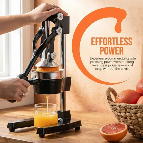 Miniatura 3 de Exprimidor de jugo de naranja de hierro fundido para cocina, exprimidor de cítricos profesional de alta resistencia, prensa manual de cítricos