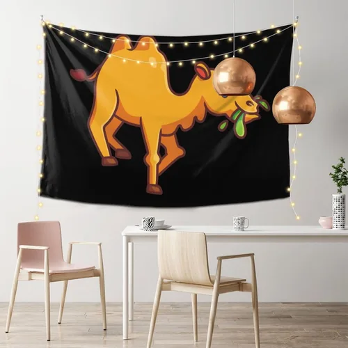 Miniatura 2 de LIFANGMI Camels Are Grazing Tapestry Wall Hanging 60x40 Inch Bedroom Living Room Dormitory Home Decoration Wall Tapestry