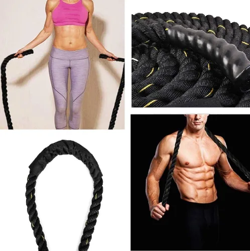 Miniatura 5 de TONYKO Cuerda de saltar pesada para hombres y mujeres, entrenamiento de cuerpo total, entrenamiento de potencia, mejora el fortalecimiento muscular