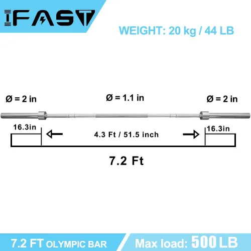 Miniatura 3 de SimpleL Barra de entrenamiento olímpico, barra súper rizada, 4.9 pies/7.2 pies con manga de cobre, barra multifuncional para gimnasio en casa