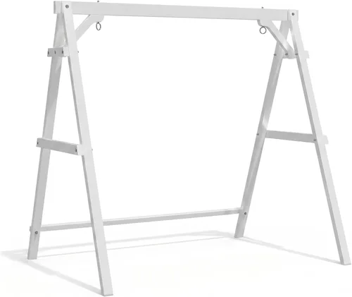 Miniatura 11 de VINGLI Marco de columpio para porche de 6.2 pies, soporte de madera resistente de 660 libras, soporte de columpio de madera con barra de conexión