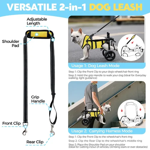 Miniatura 4 de Arnés de repuesto para silla de ruedas para perros pequeños, chaleco ajustable para silla de ruedas para soporte de patas traseras, se adapta a
