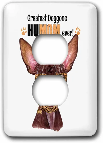 3dRose Snazzy Russian Toy Terrier Dog in Animal Print for Mothers Day Moms 2 plug outlet cover