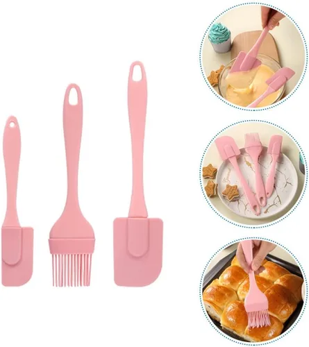 Miniatura 7 de Suministros para hornear, 3 piezas, juego de espátulas de silicona, espátulas de silicona, espátulas de espátula de aceite, para pasteles, crema