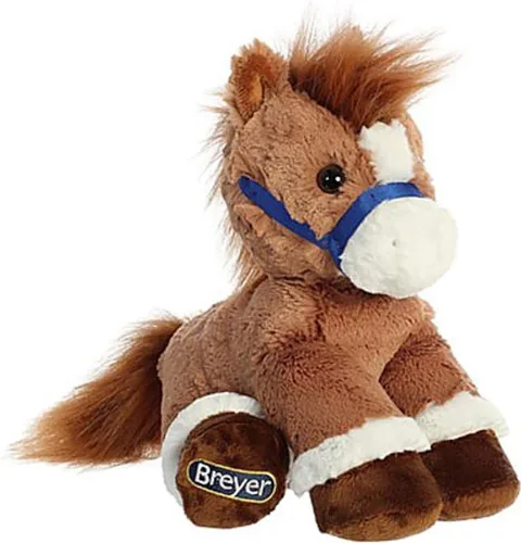 Aurora® Exquisito Breyer® Bridle Buddies - Peluche de caballo castaño, detalles realistas, juego imaginativo, marrón, 11 pulgadas