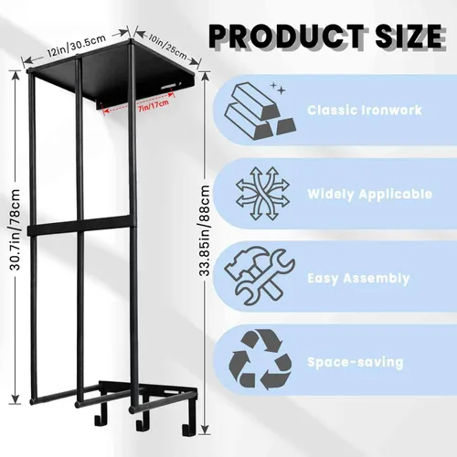 Miniatura 2 de Sillas de camping de almacenamiento para garaje – Soporte de pared de metal para organización de garaje, estantes de almacenamiento de sillas