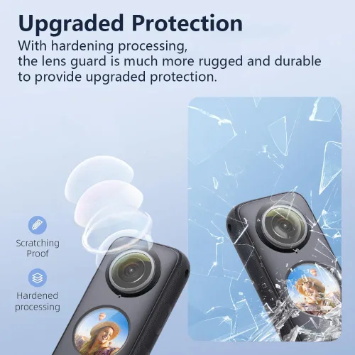Miniatura 6 de Protector de lente para Insta360 X2, protector de lente extraíble de policarbonato para accesorios Insta 360 X2 (2 juegos - 4 piezas)