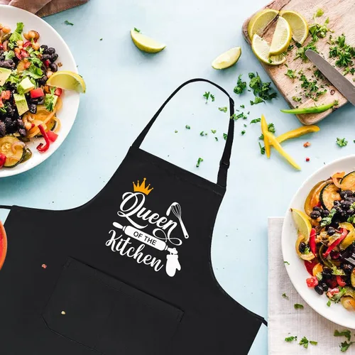 Miniatura 6 de Divertidos delantales de cocina para mujeres, delantal de la reina de la cocina para hornear a la parrilla, regalos para mamá, esposa, hermana, chef