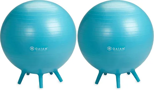 Gaiam - Silla de bola de equilibrio, silla de oficina ergonómica sin rollo y silla de bola de yoga para escritorio de oficina en casa con guía de