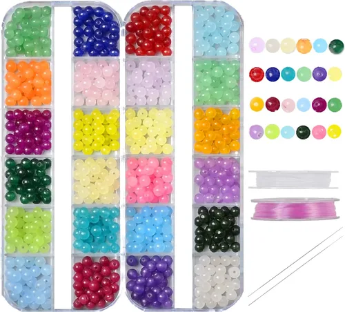 MASSIVE BEADS, cuentas de gemas de jade natural de colores mixtos de 5/32 de pulgada, cuentas pequeñas espaciadoras redondas sueltas para Jade de 24