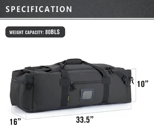 Miniatura 7 de Bolsa de lona grande de 86 litros para viajes, gimnasio y deportes, poliéster repelente al agua, correas ocultas, compartimento para zapatos, bolsa
