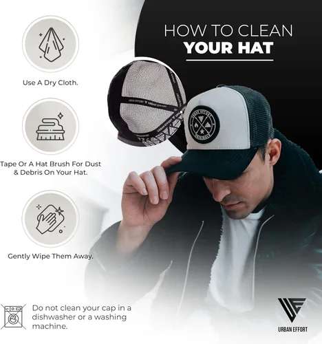 Miniatura 175 de Urban Effort Gorra trasera de malla, para hombres y mujeres, gorra de béisbol de 5 paneles, gran cierre a presión para caza y senderismo