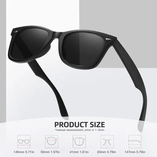 Miniatura 23 de MEETSUN Polarized Sunglasses for Women Men Classic Retro Square Frame Driving Sun Glasses UV Protection