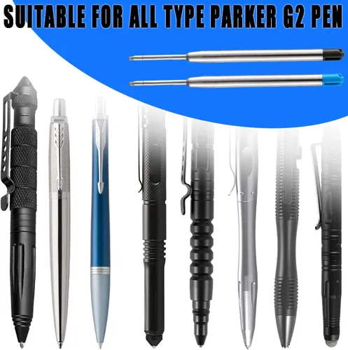 Miniatura 6 de Recambios para bolígrafos, 3.9 pulgadas de tinta negra, repuesto de tinta de repuesto para bolígrafo Parker Pen táctico (paquete de 10)