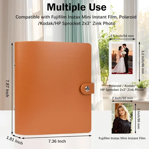 Miniatura 3 de Álbum de fotos de 320 bolsillos para fotos Polaroid de 2 x 3 pulgadas, álbum de fotos con capacidad para 320 fotos para Fujifilm Instax Mini 12 11 9