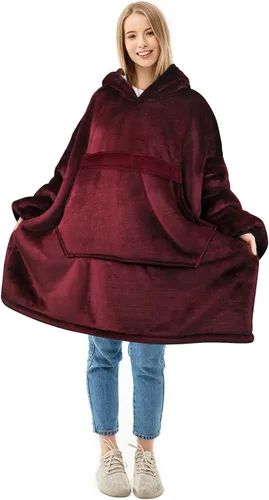 Miniatura 12 de Solaris Manta de gran tamaño con capucha y bolsillo para mascotas, cálida y súper suave y acogedora sudadera Sherpa con capucha para mujeres