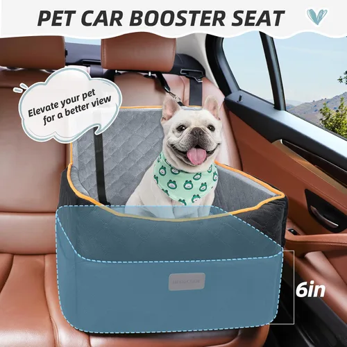 Miniatura 2 de HEGGCOOE Asiento de automóvil para perros pequeños, asientos elevadores de espuma viscoelástica para perros con cojín grueso para perros medianos