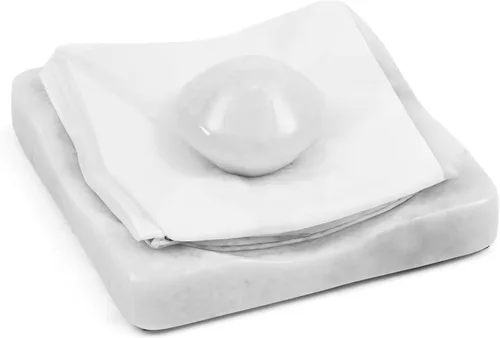 Servilletero de cóctel de mármol con peso, moderno servilletero cuadrado para mesa, servilletero pesado decorativo para comedor interior y exterior,