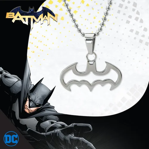 Miniatura 3 de DC Comics Batman Jewelry, collar con colgante de acero inoxidable, cadena de bola de 16.0in