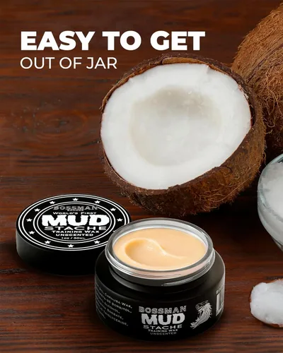Miniatura 4 de Bossman MUDstache - Cera para bigote sin perfume para hombres (1 onza), fuerte retención de 24 horas, no pegajosa y fácil de aplicar para domar