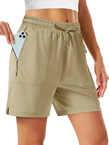 Miniatura 8 de TACVASEN Pantalones cortos de senderismo de 5 pulgadas para mujer, de secado rápido, ligeros, UPF 50+, pantalones cortos deportivos con bolsillos