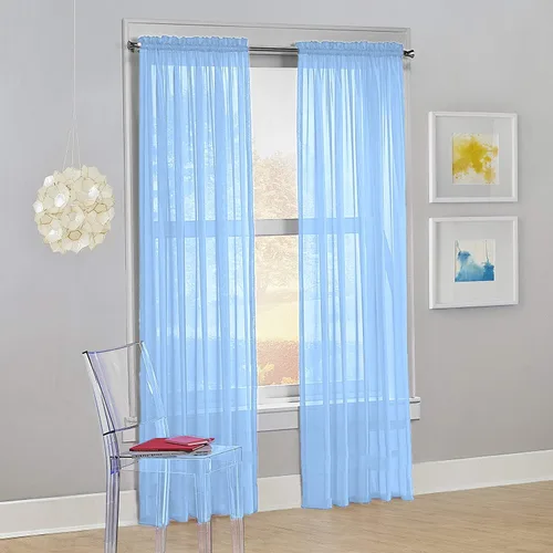 Miniatura 9 de Decotex - Juego de 2 cortinas transparentes de gasa para ventana. Rosa claro