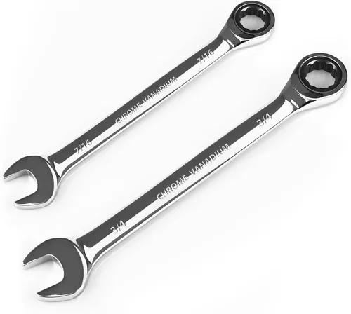 Miniatura 35 de Egofine Llave combinada de trinquete de 1-1/8 pulgadas SAE, llave de engranajes de grado industrial con diseño de 12 puntos, trinquete de 72