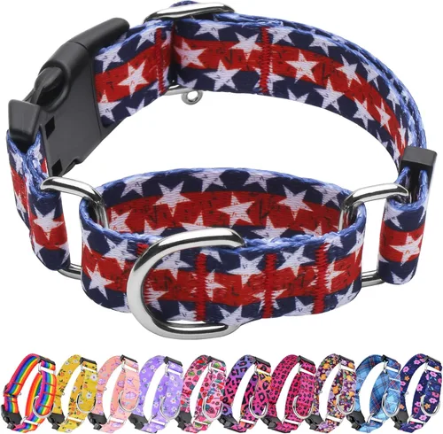 Miniatura 19 de Collar Martingale para perros, collares ajustables de nailon suave con diseño especial lindos patrones para perros pequeños, medianos y grandes Flor