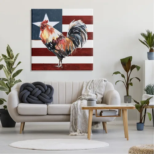 Miniatura 3 de Stupell Industries Bandera Americana Rooster de Estados Unidos, diseño de White Ladder