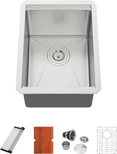 Miniatura 11 de Fregadero Dcolora de 30 Pulgadas para Instalación Bajo Encimera Negro de Acero Inoxidable Fregadero de Cocina Bajo Encimera Estación de Trabajo