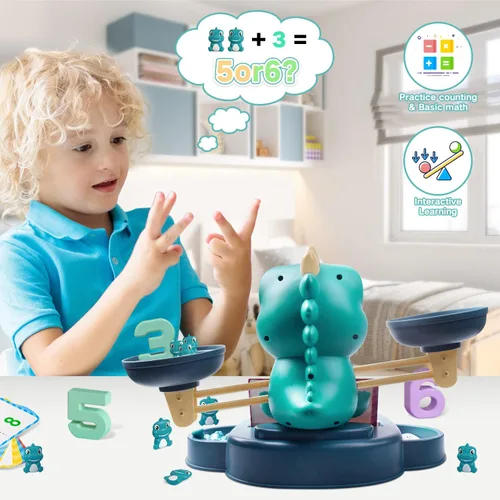 Miniatura 3 de HOPEEYE Dinosaurio Jardín de Infantes Preescolar Actividades de Aprendizaje Matemáticas Conteo Coincidencia de Letras Juguetes - Juguetes Educativos