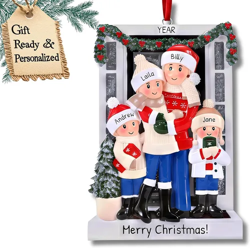 Miniatura 6 de Adorno personalizado en 3D de nuestra primera Navidad, suéter de invierno 2025, adornos para parejas, adorno para puerta delantera, adorno