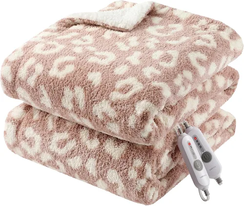 Miniatura 12 de GarveeHome Manta eléctrica térmica, manta térmica suave doble Sherpa súper acogedora con 4 niveles de calefacción y 4 horas de apagado automático