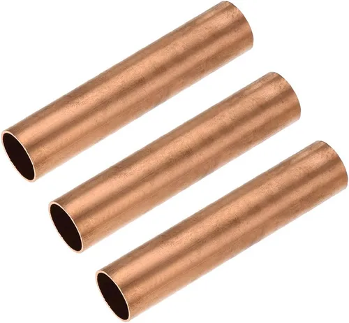 Miniatura 29 de uxcell Tubo redondo de cobre, 0.591 in OD 0.039 in espesor de pared 3.937 in longitud tubo recto tubo 3 piezas