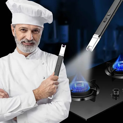 Miniatura 7 de Jaerdhs Encendedor de velas sin llama, encendedor eléctrico USB recargable, encendedor largo ARC para vela, encendedor resistente al viento, regalo
