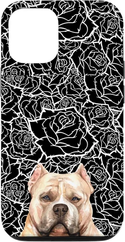 Miniatura 28 de American Bulldog Bully Dog Rose Flower Black White Pattern Case for iPhone 17