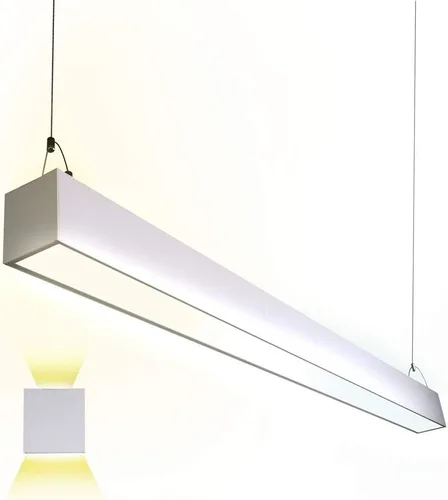 Euri Lighting EUD4-50W103sw, luz lineal ajustable CCT de 4 pies, 50 W, 6500 lm, 3000 K/4000 K/5000 K, 120-277 V, clasificación húmeda, 0-10 V Blanco