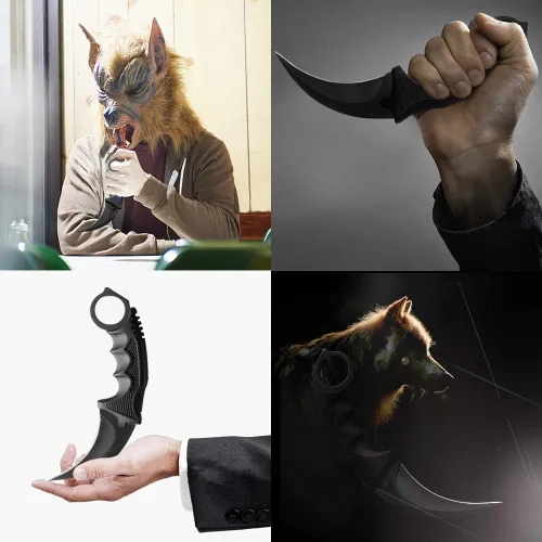 Miniatura 2 de TOPOINT Cuchillo Karambit, cuchillo de hoja fija de acero inoxidable con funda y cuchillo de cordón CS-GO para caza, campamento y supervivencia